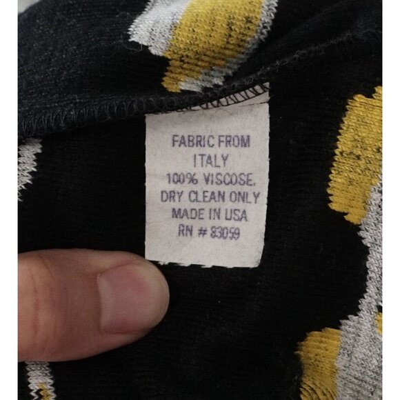 SUPPLY & DEMAND Black Yellow Soft Textured Sunglasses Pattern Button Coat Size M - Picture 5 of 5